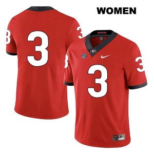 Women's Georgia Bulldogs NCAA #3 Tyson Campbell Nike Stitched Red Legend Authentic No Name College Football Jersey UEM3054XV